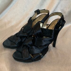 Black Satin 4.5in. Heels
